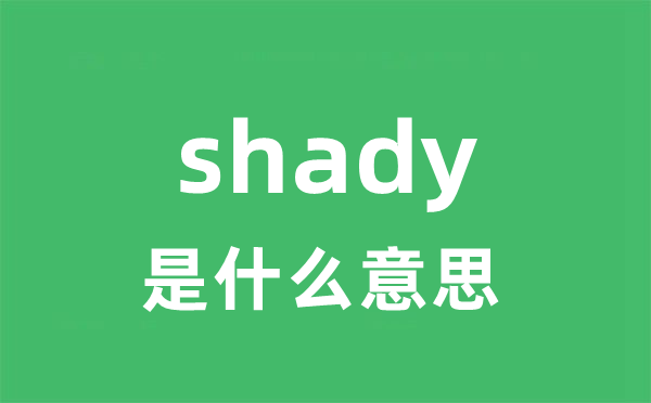 shady是甚么意义