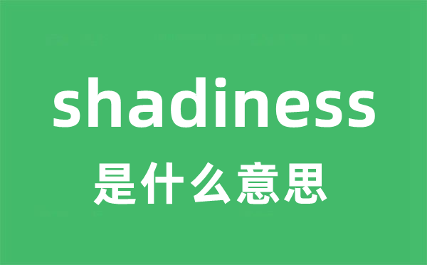 shadiness是甚么意义