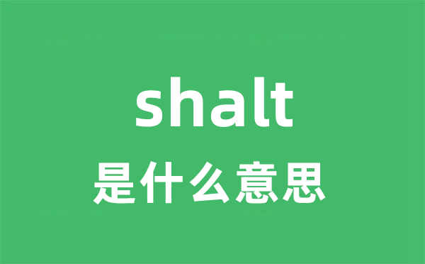 shalt是甚么意义