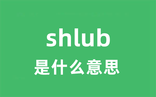 shlub是甚么意义