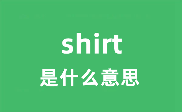 shirt是甚么意义