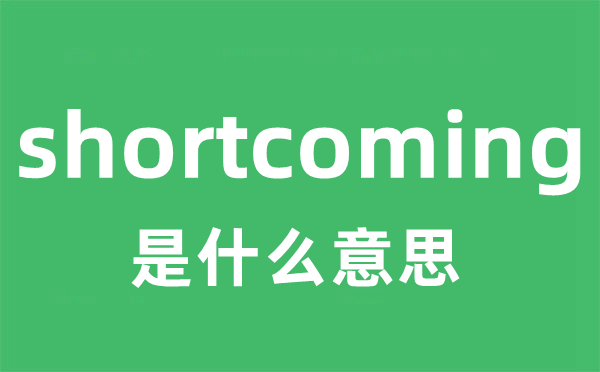 shortcoming是甚么意义