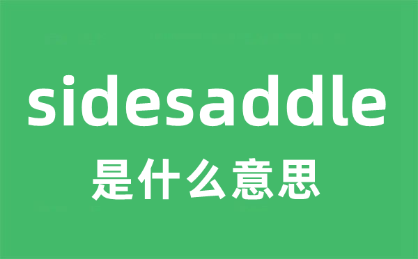 sidesaddle是甚么意义