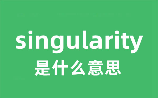 singularity是甚么意义