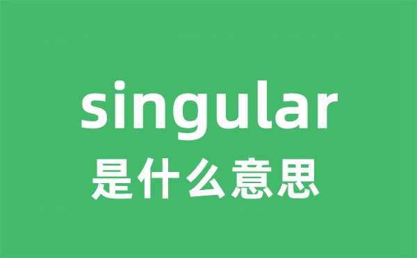 singular是甚么意义