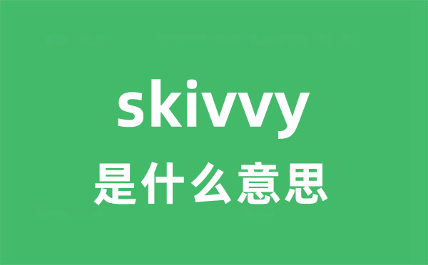 skivvy是甚么意义