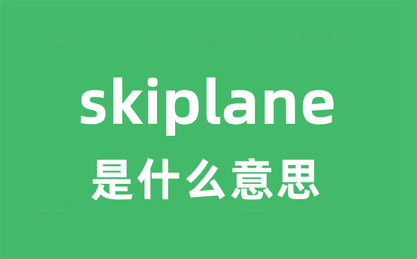 skiplane是甚么意义