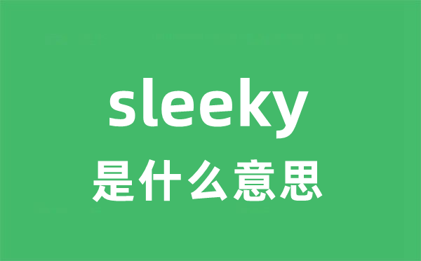 sleeky是甚么意义