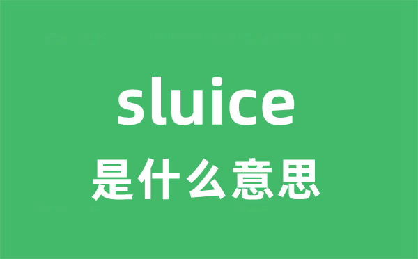 sluice是甚么意义
