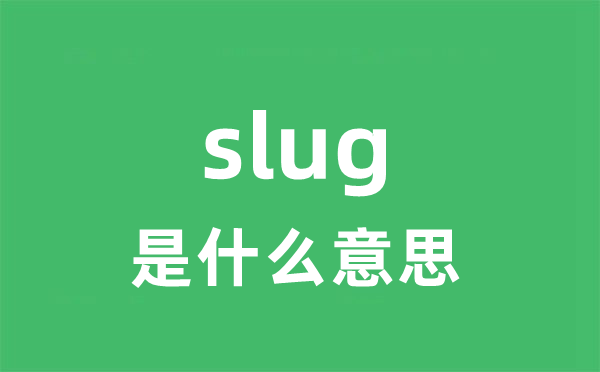 slug是甚么意义