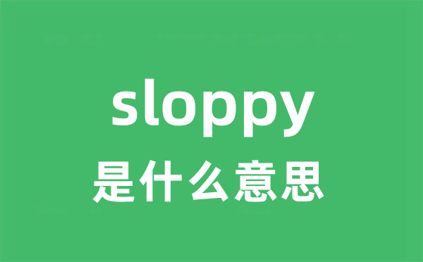 sloppy是甚么意义
