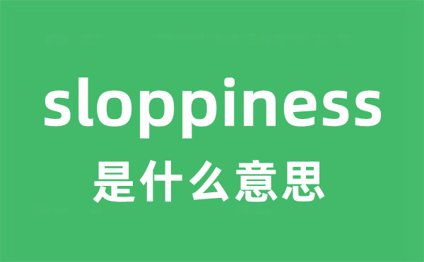sloppiness是甚么意义