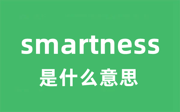smartness是甚么意义