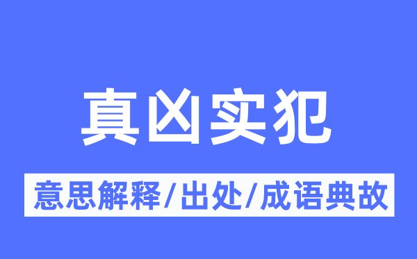 真凶实犯的意义诠释,真凶实犯的来由及针言典故