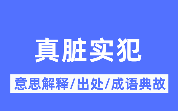 真脏实犯的意义诠释,真脏实犯的来由及针言典故
