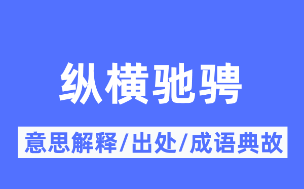 纵横驰骋的意义诠释,纵横驰骋的来由及针言典故