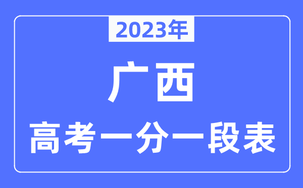 2023年广西高考一分一段表,广西高考分数位次排名查问表