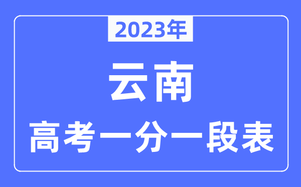 2023年云南高考一分一段表,云南高考分数位次排名查问表