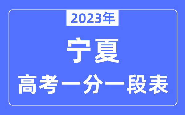 2023年宁夏高考一分一段表,宁夏高考分数位次排名查问表