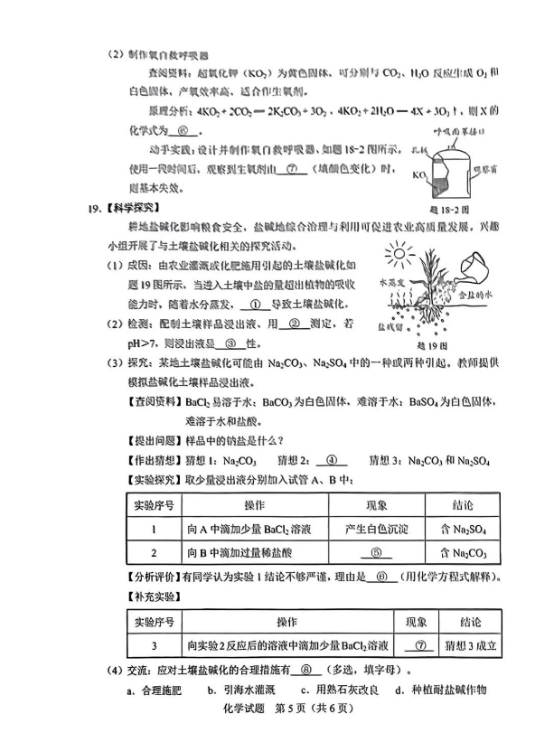 2023年广东中考化学试卷真题及谜底