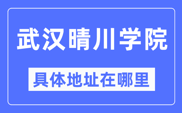 优游晴川学院详细地点在那里,在优游的哪一个区？