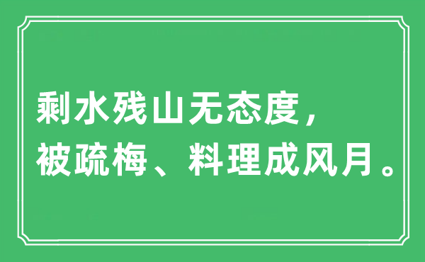 “剩水残山无立场,被疏梅、摒挡成风月。”是甚么意义,来由及原文翻译