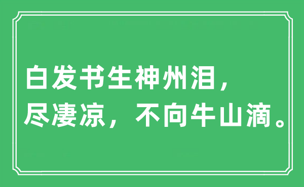 “青丝墨客神州泪，尽苦楚，不向牛山滴。”是甚么意义,来由及原文翻译