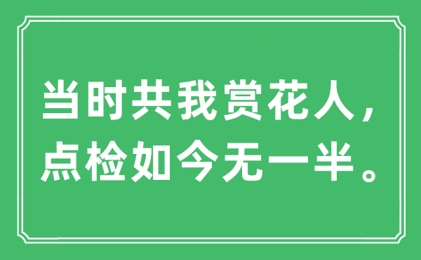 “那时共我赏花人，点检现在无一半”是甚么意义,来由及原文翻译