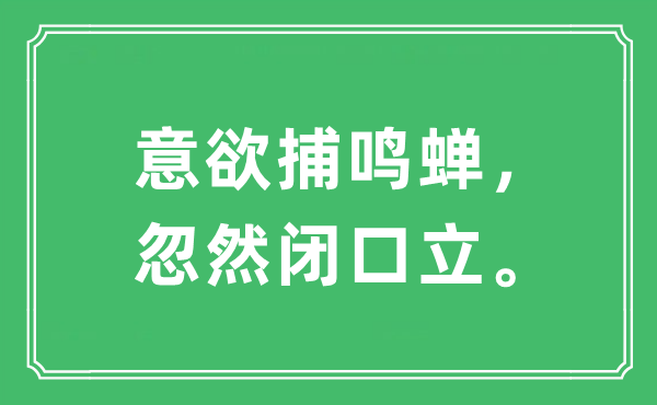 “意欲捕鸣蝉，突然开口立”是甚么意义,来由及原文翻译