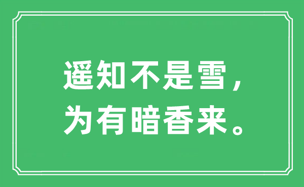 “遥知不是雪，为有暗香来”是甚么意义,来由及原文翻译