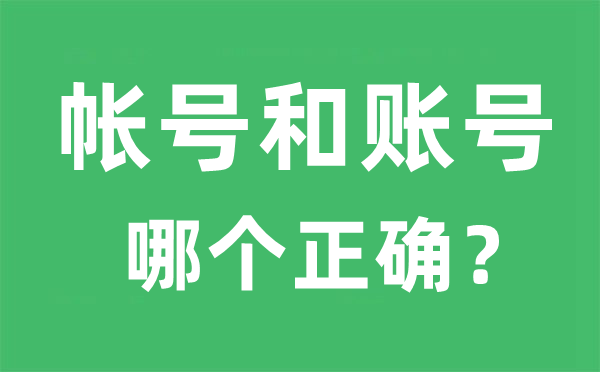 帐号和账号哪一个准确,帐号和账号的区分是甚么?