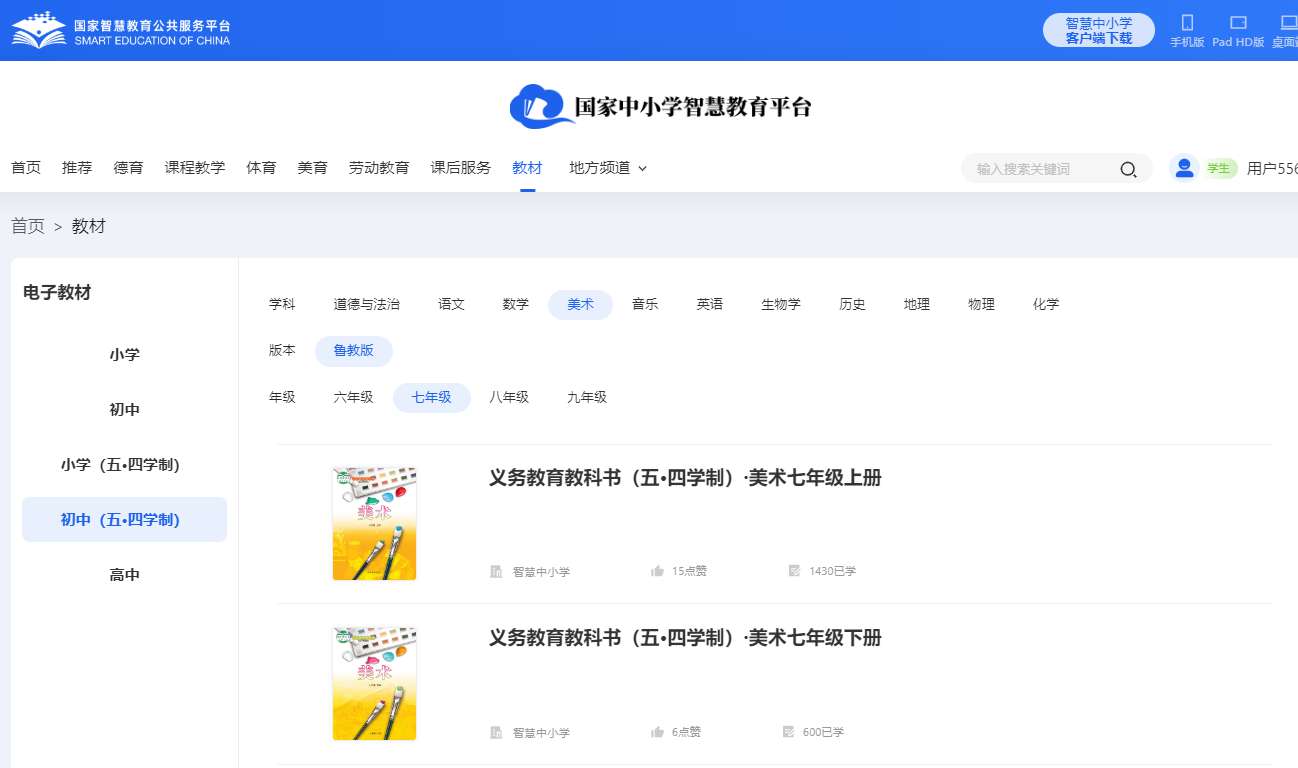 鲁教版七年级下册美术电子讲义讲义（五四学制）