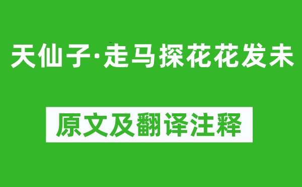 苏轼《天仙子·走马探花花发未》原文及翻译正文,诗意诠释