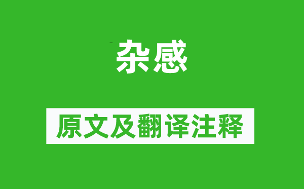 陆游《杂感》原文及翻译正文,诗意诠释
