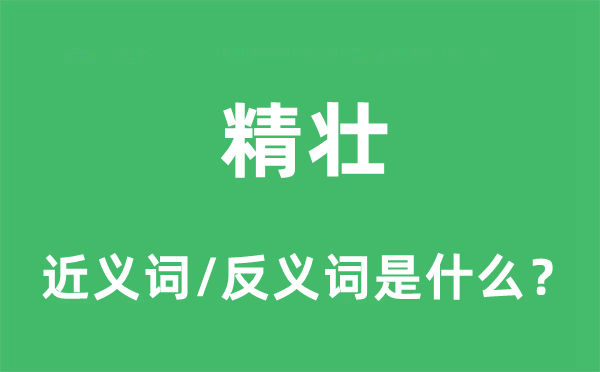 精干的近义词和反义词是甚么,精干是甚么意义
