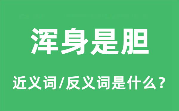 满身是胆的近义词和反义词是甚么,满身是胆是甚么意义
