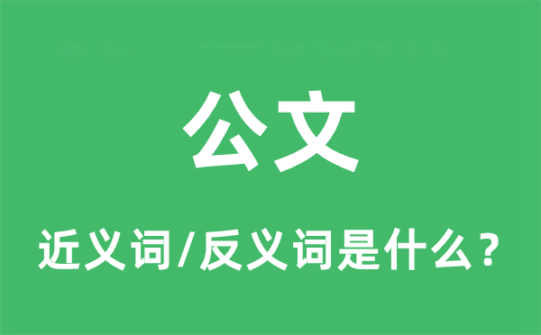 公函的近义词和反义词是甚么,公函是甚么意义