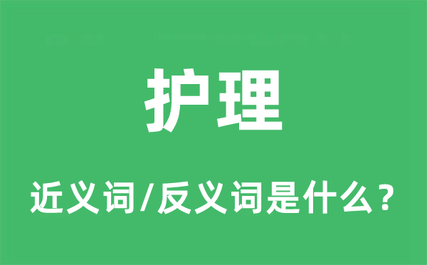 照顾护士的近义词和反义词是甚么,照顾护士是甚么意义
