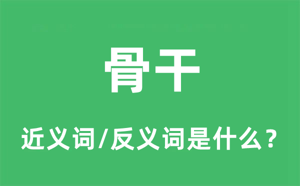 主干的近义词和反义词是甚么,主干是甚么意义
