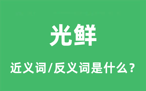 鲜明的近义词和反义词是甚么,鲜明是甚么意义