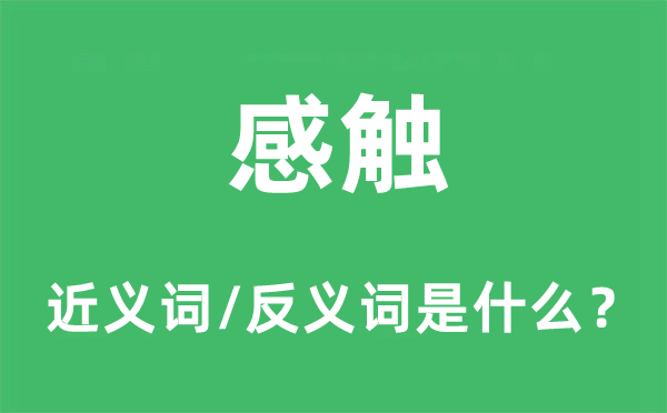 感到的近义词和反义词是甚么,感到是甚么意义