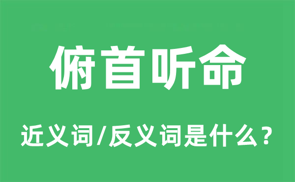 昂首从命的近义词和反义词是甚么,昂首从命是甚么意义