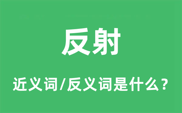 反射的近义词和反义词是甚么,反射是甚么意义
