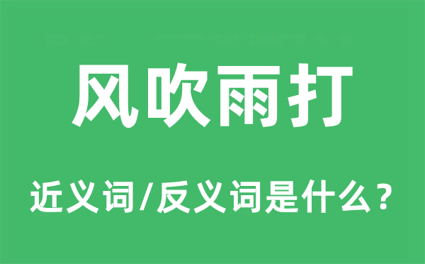 风吹雨打的近义词和反义词是甚么,风吹雨打是甚么意义
