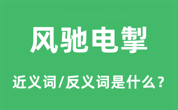 追风逐电的近义词和反义词是甚么,追风逐电是甚么意义