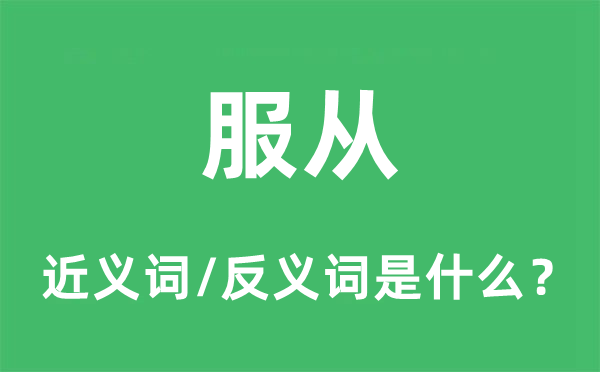 从命的近义词和反义词是甚么,从命是甚么意义