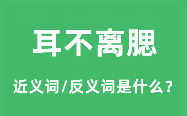 耳不离腮的近义词和反义词是甚么,耳不离腮是甚么意义