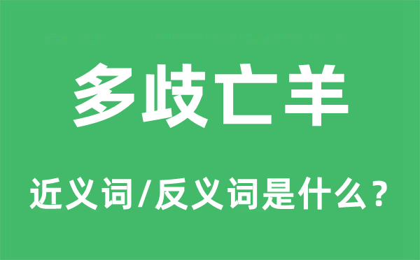 多歧亡羊的近义词和反义词是甚么,多歧亡羊是甚么意义