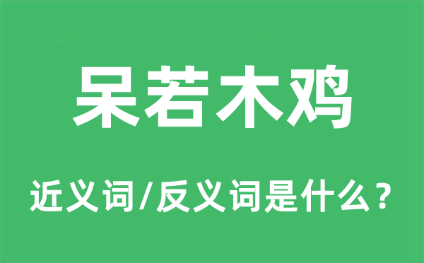 呆头呆脑的近义词和反义词是甚么,呆头呆脑是甚么意义
