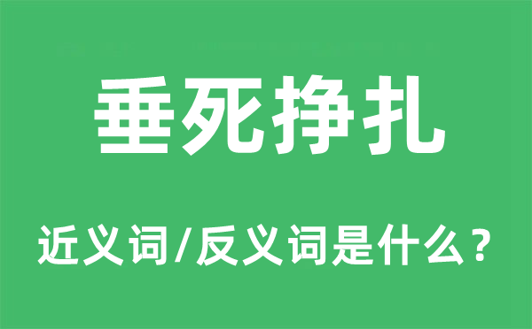 病笃挣扎的近义词和反义词是甚么,病笃挣扎是甚么意义